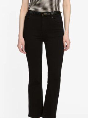 FRAME-The Reboot Crop: Black Flare Jeans Women’s Size 25 Raw Hem